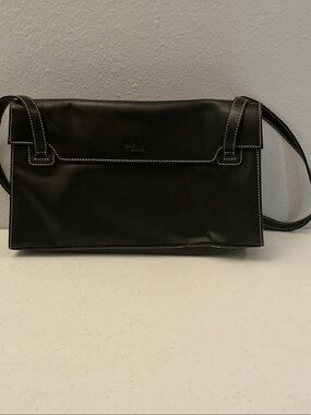 The Sak Black Shoulder Bag with White Contrast Stitching